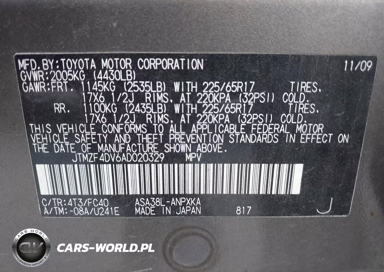 2010 Toyota Rav4 VIN:JTMZF4DV6AD020329 - 9