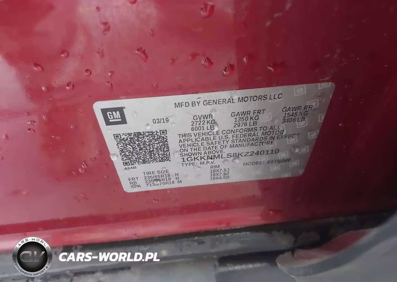2019 GMC Acadia Slt-1 VIN:1GKKNMLS8KZ240110 - 9