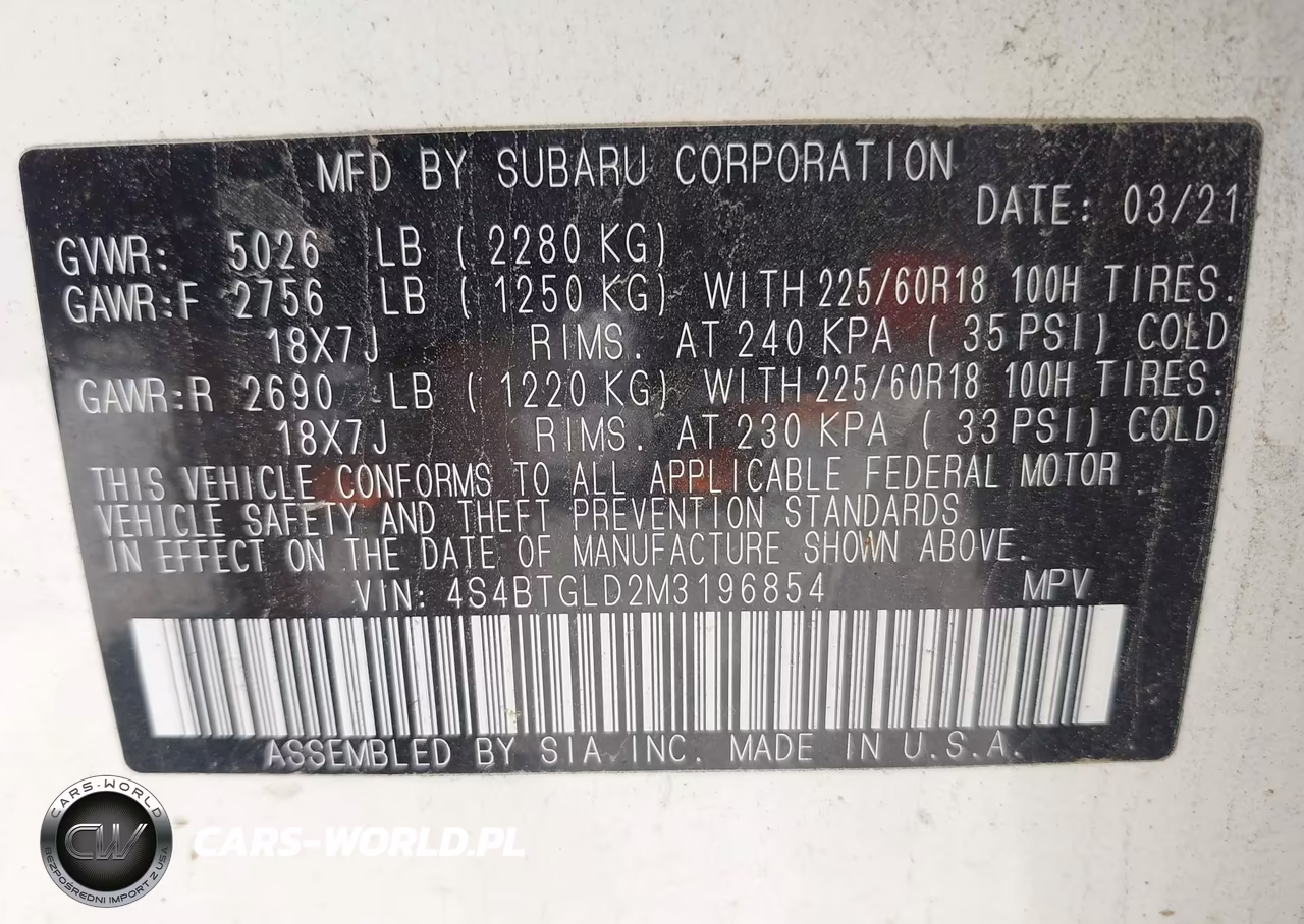 2021 Subaru Outback Onyx Edition Xt VIN:4S4BTGLD2M3196854 - 9