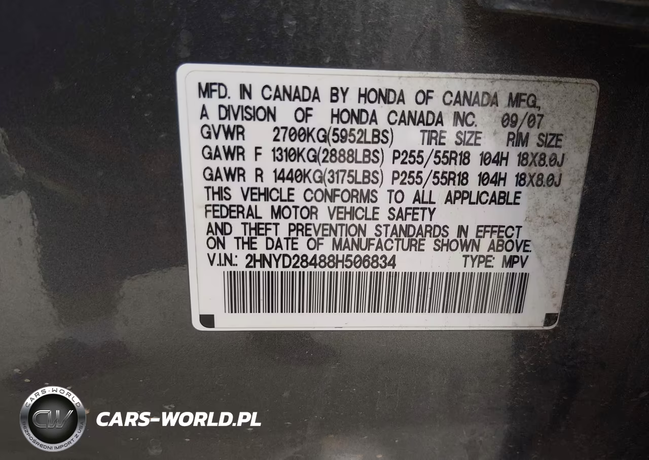 2008 Acura Mdx Technology Package VIN:2HNYD28488H506834 - 9