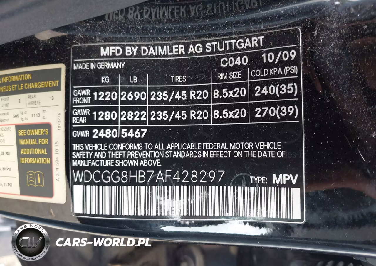 2010 Mercedes-Benz Glk 350 4Matic VIN:WDCGG8HB7AF428297 - 9