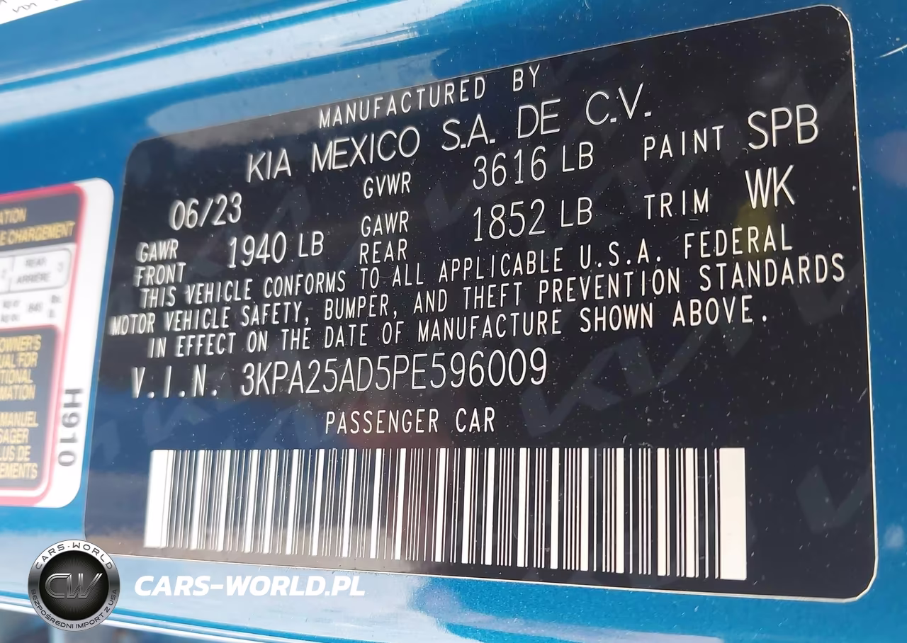 2023 Kia Rio 5-Door S VIN:3KPA25AD5PE596009 - 9