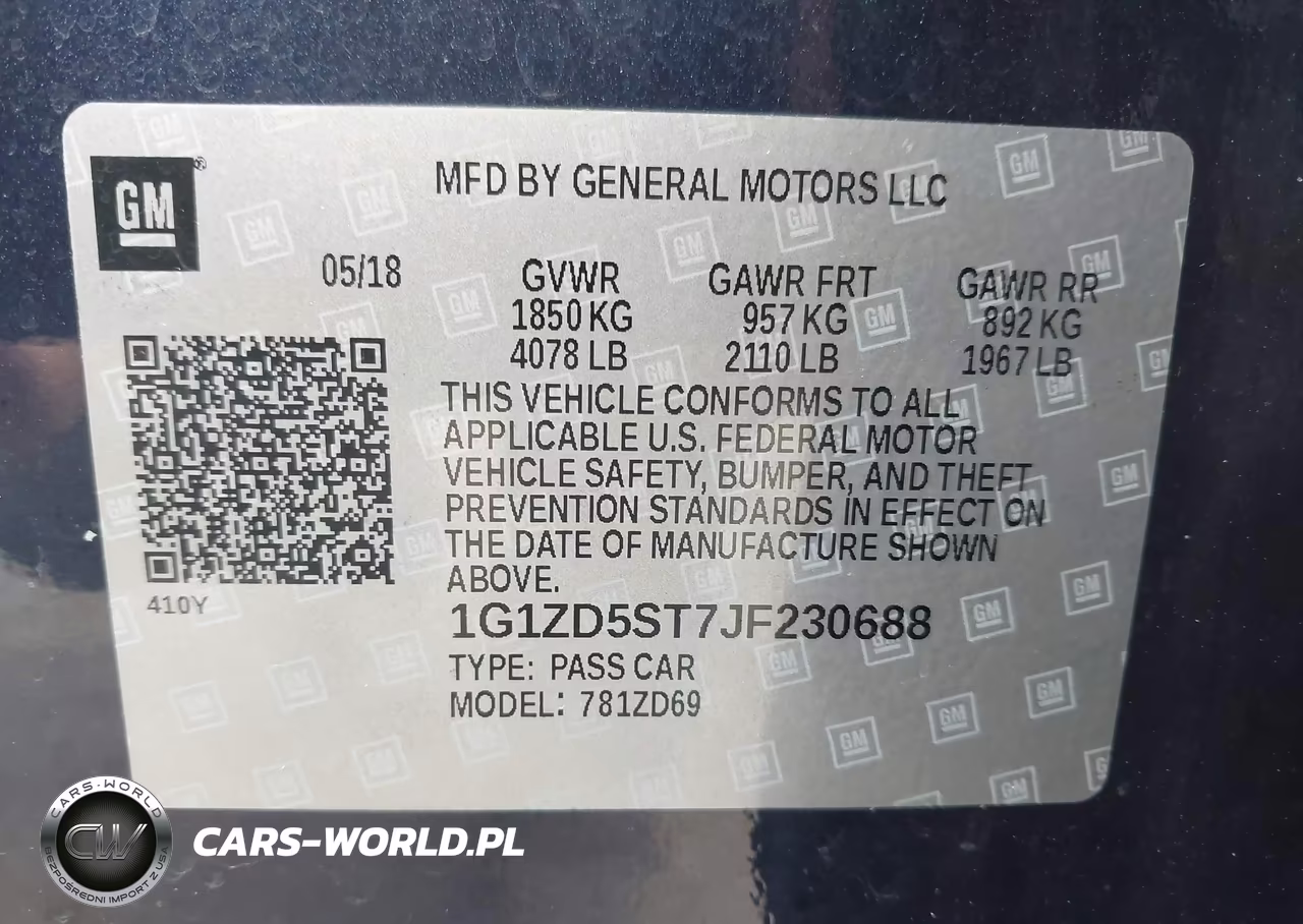 2018 Chevrolet Malibu Lt VIN:1G1ZD5ST7JF230688 - 9