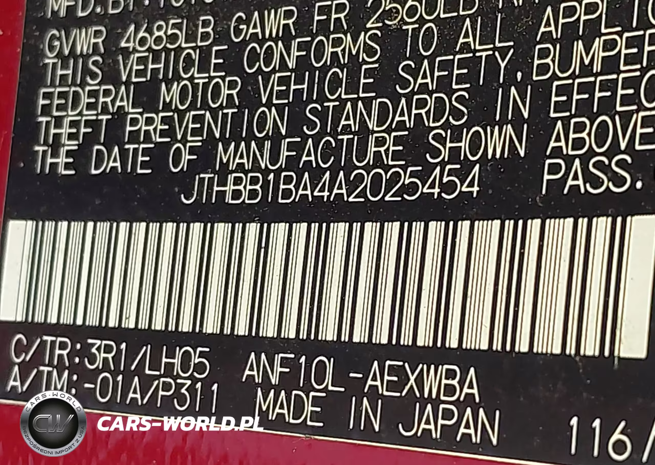 2010 Lexus Hs 250H Premium VIN:JTHBB1BA4A2025454 - 9