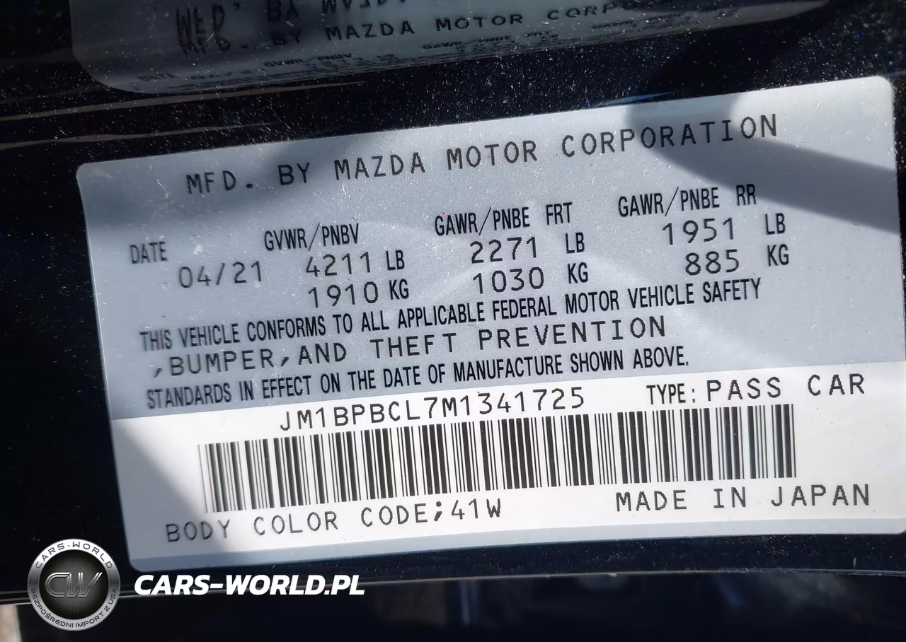 2021 Mazda Mazda3 Preferred VIN:JM1BPBCL7M1341725 - 9