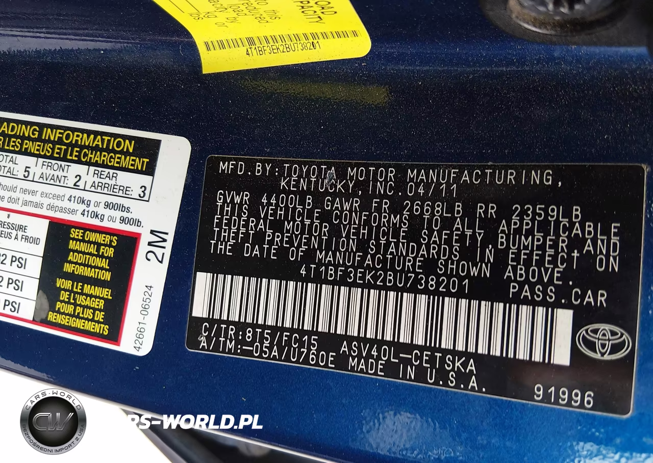 2011 Toyota Camry Se VIN:4T1BF3EK2BU738201 - 9