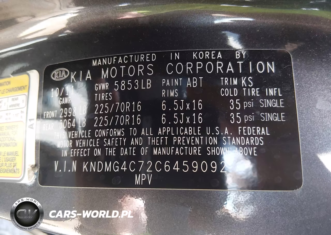 2012 Kia Sedona Lx VIN:KNDMG4C72C6459092 - 9