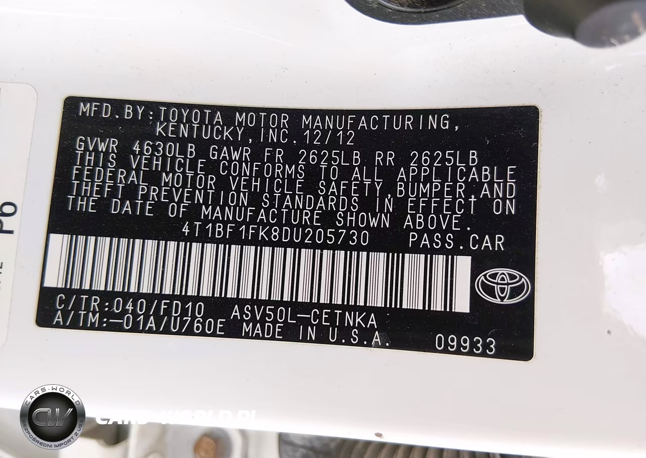 2013 Toyota Camry Le VIN:4T1BF1FK8DU205730 - 9