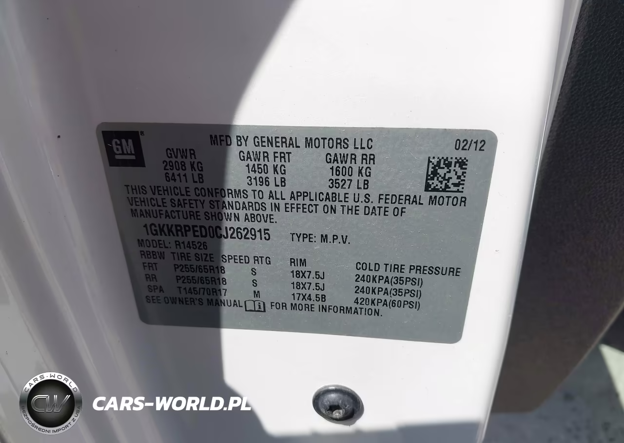 2012 GMC Acadia Sle VIN:1GKKRPED0CJ262915 - 9