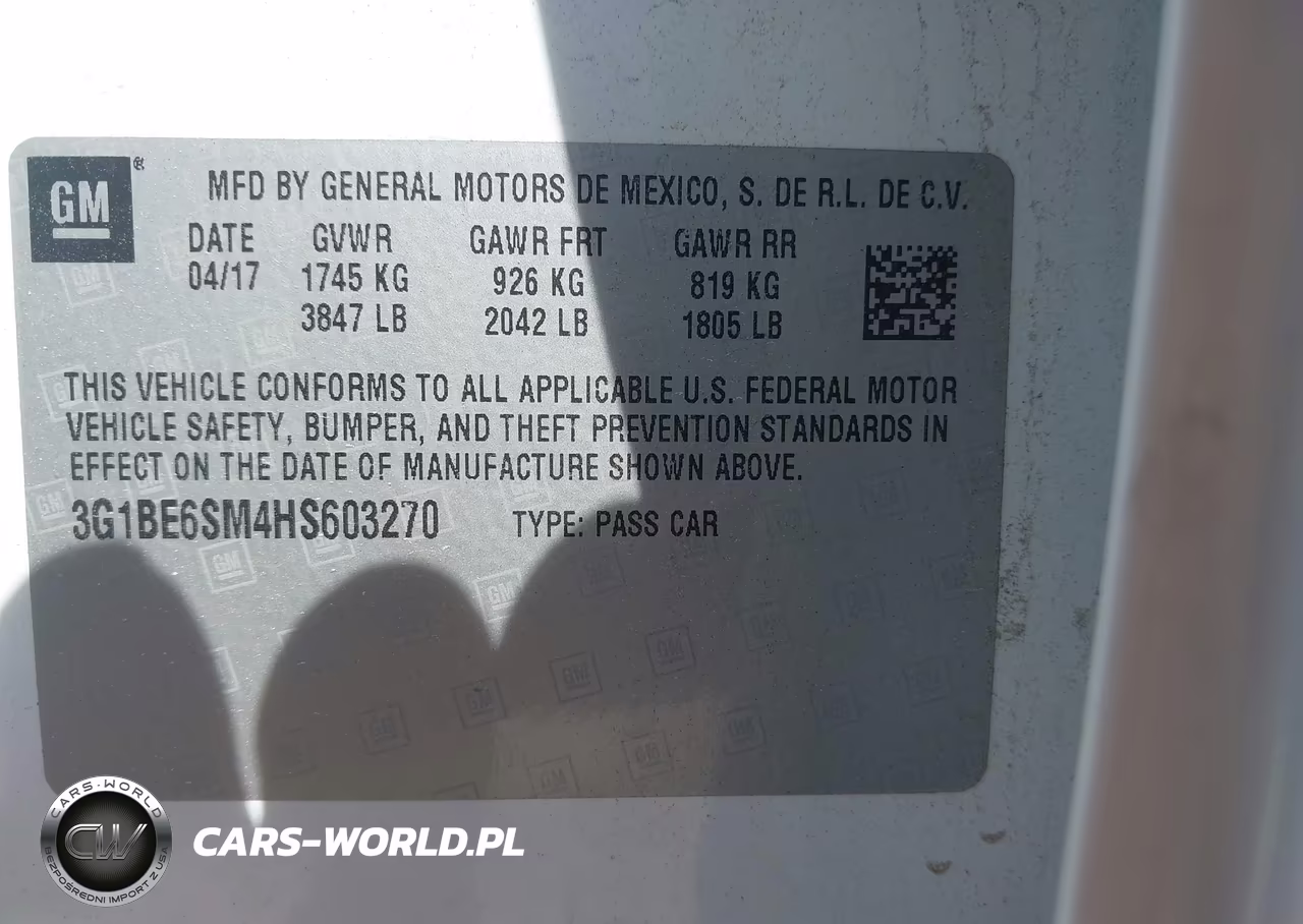 2017 Chevrolet Cruze Lt Auto VIN:3G1BE6SM4HS603270 - 9