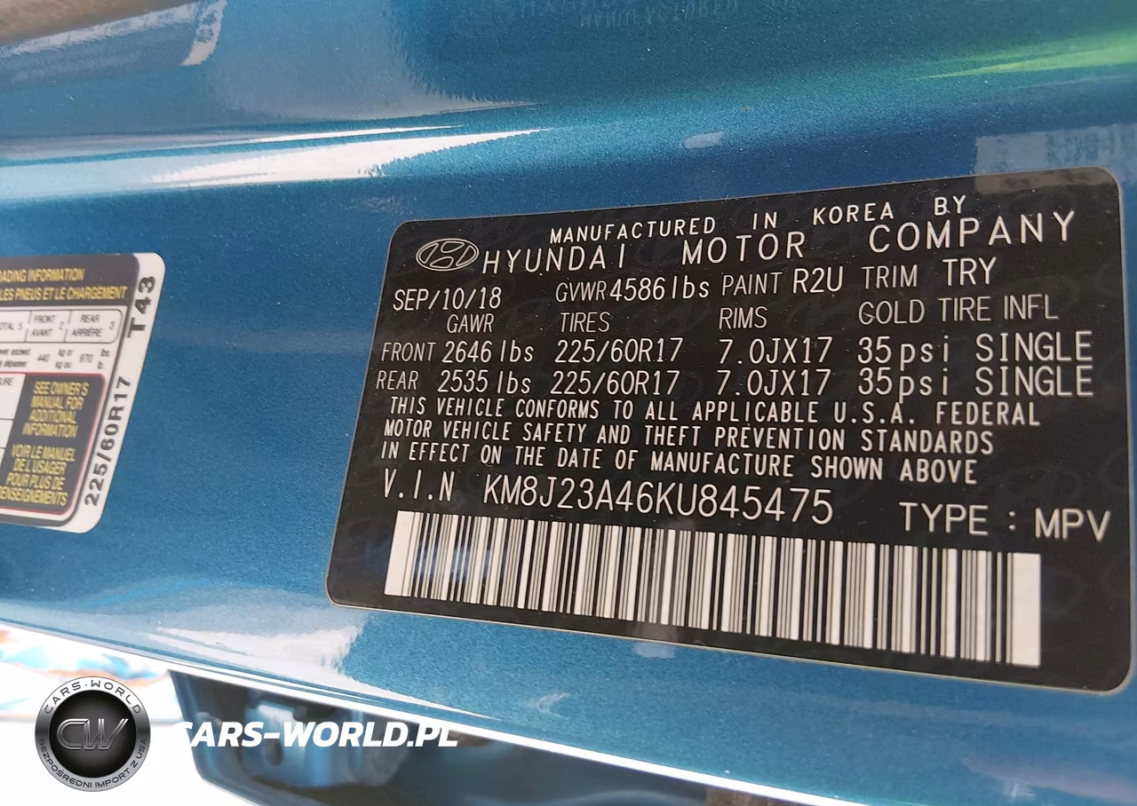 2019 Hyundai Tucson Se VIN:KM8J23A46KU845475 - 9
