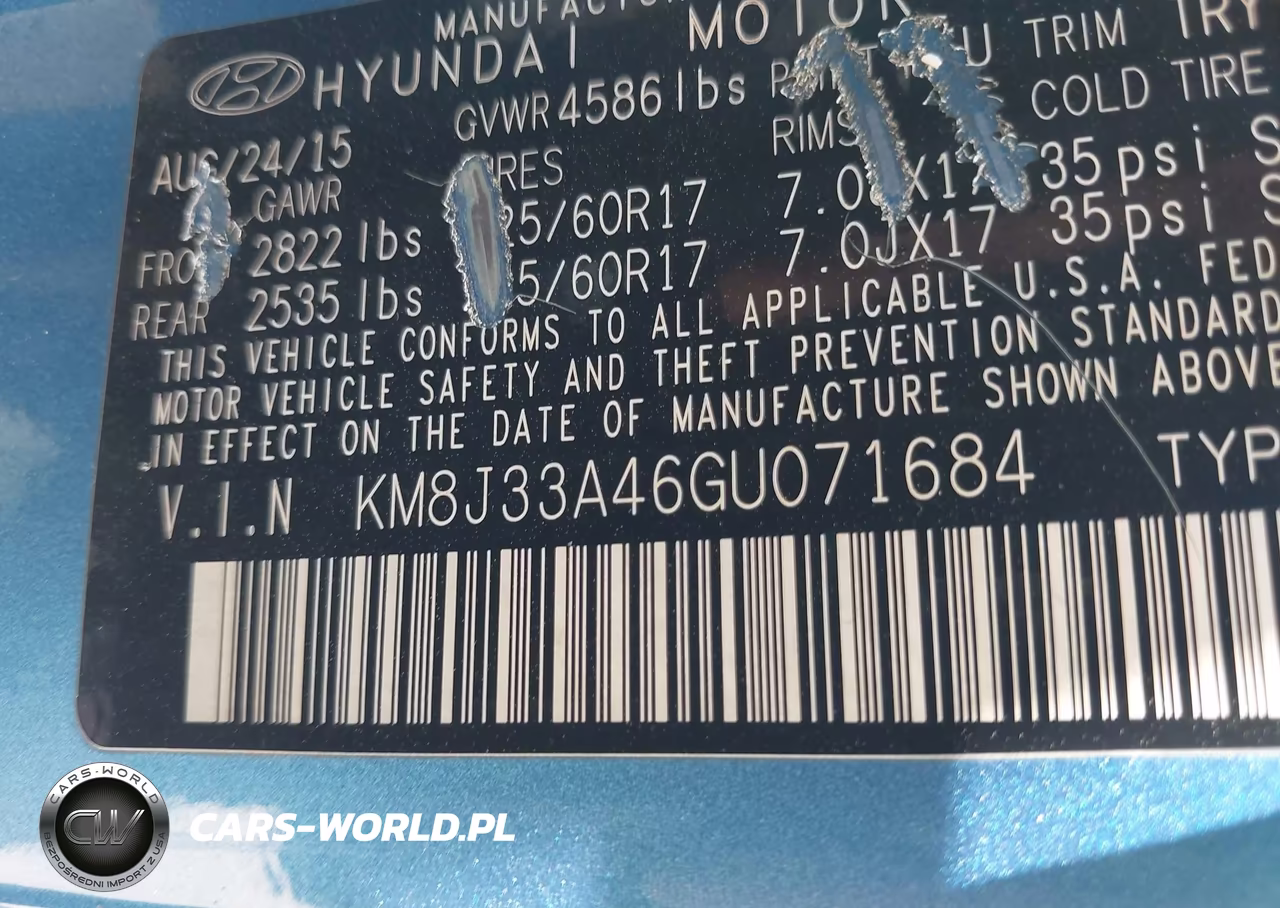 2016 Hyundai Tucson Se VIN:KM8J33A46GU071684 - 9