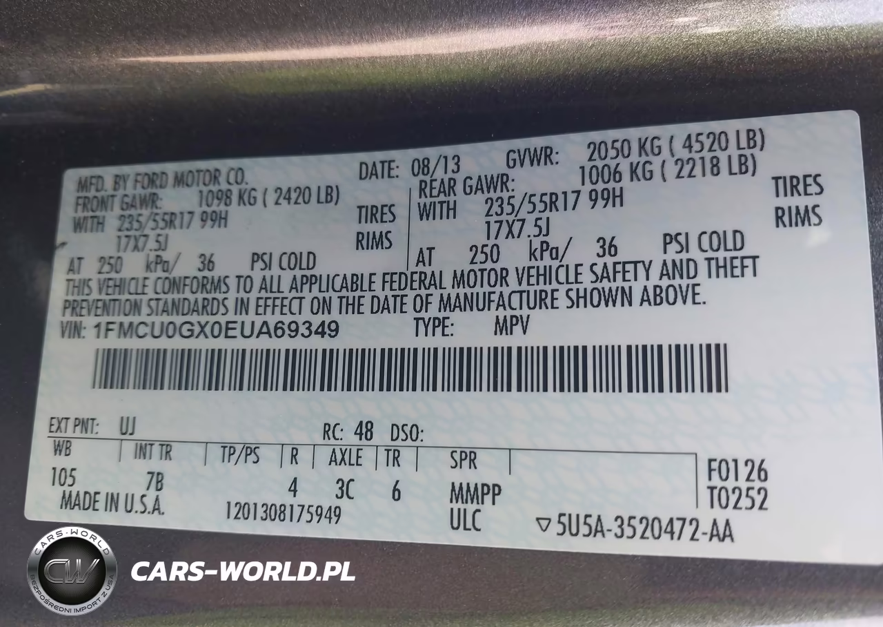 2014 Ford Escape Se VIN:1FMCU0GX0EUA69349 - 9