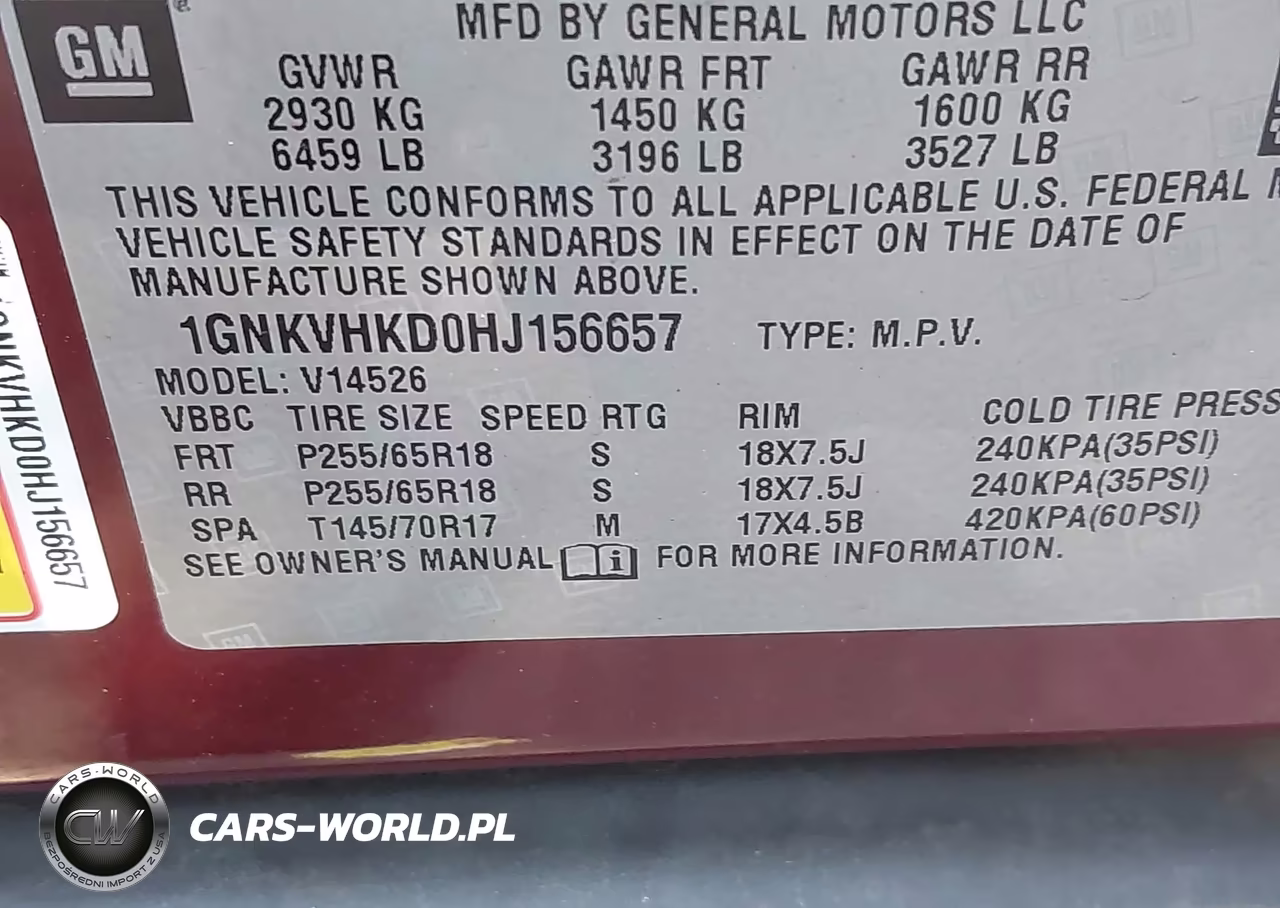2017 Chevrolet Traverse Lt VIN:1GNKVHKD0HJ156657 - 9
