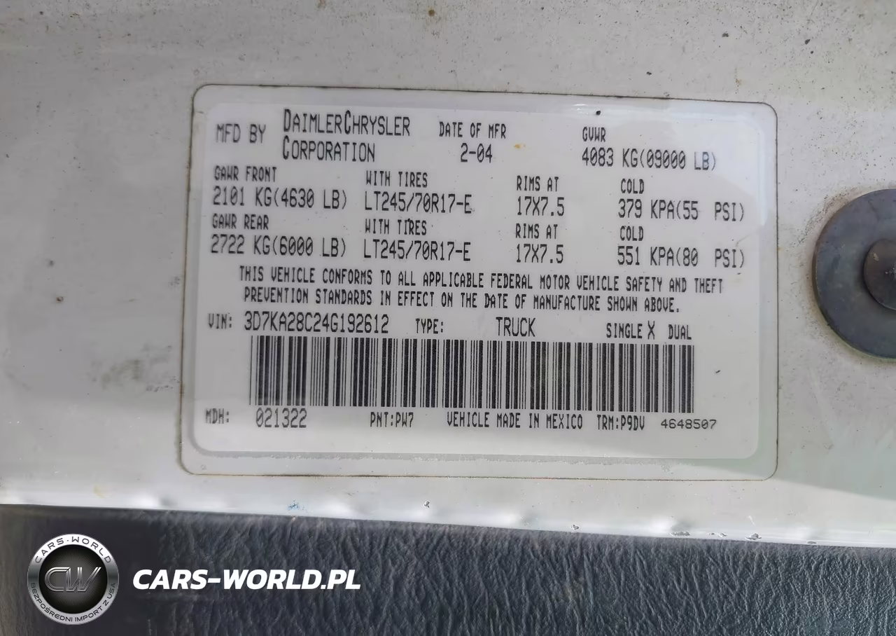 2004 Dodge Ram 2500 St VIN:3D7KA28C24G192612 - 9