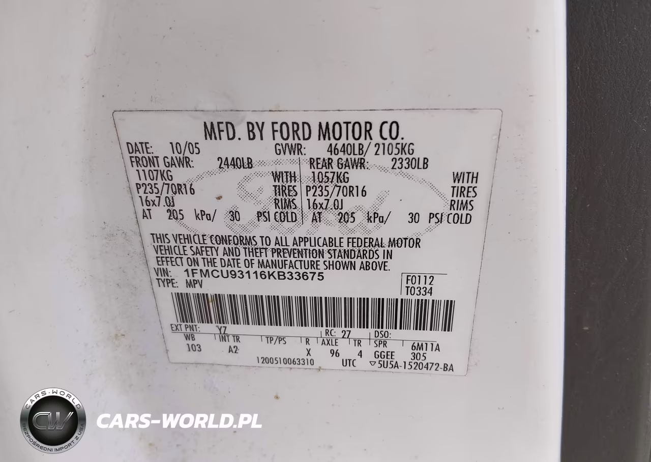 2006 Ford Escape Xlt-Xlt Sport VIN:1FMCU93116KB33675 - 9