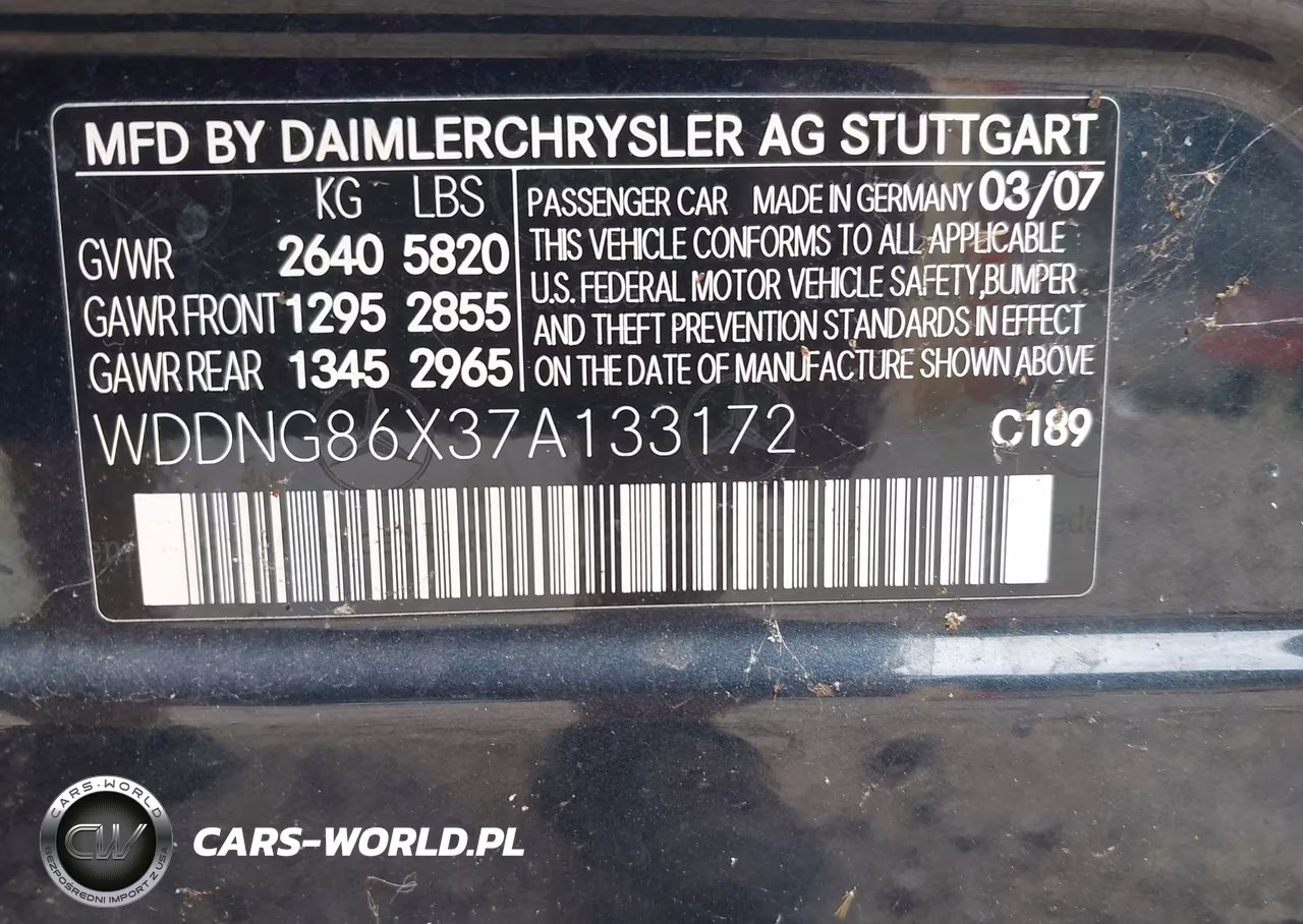 2007 Mercedes-Benz S 550 4Matic VIN:WDDNG86X37A133172 - 9