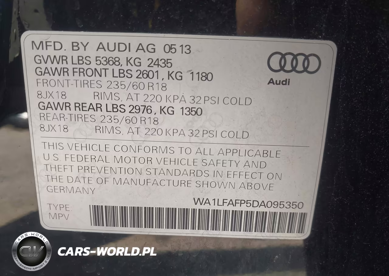 2013 Audi Q5 2.0T Premium VIN:WA1LFAFP5DA095350 - 9