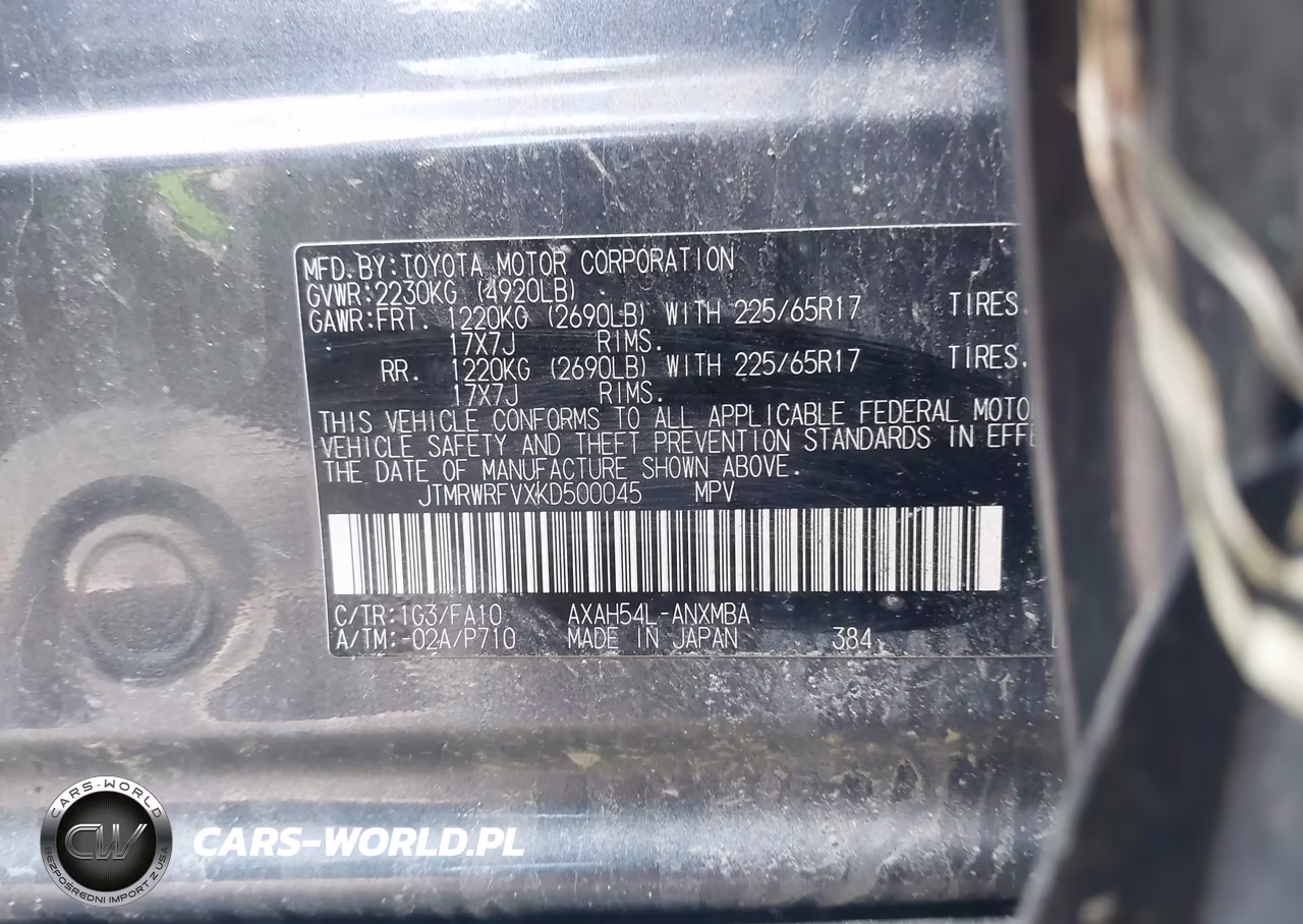 2019 Toyota Rav4 Hybrid Xle VIN:JTMRWRFVXKD500045 - 9