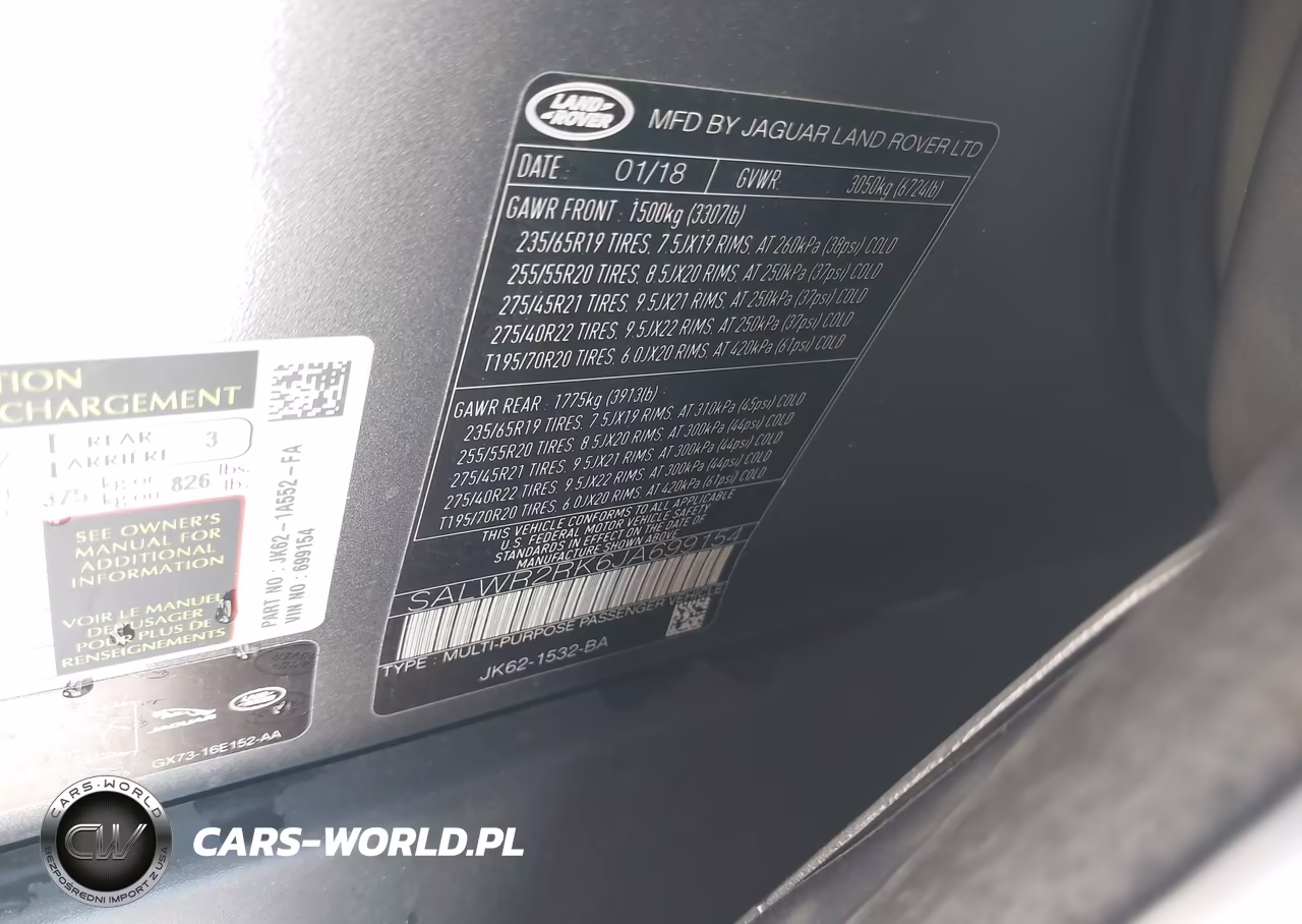 2018 Land Rover Range Rover Sport Hse Td6 VIN:SALWR2RK6JA699154 - 9