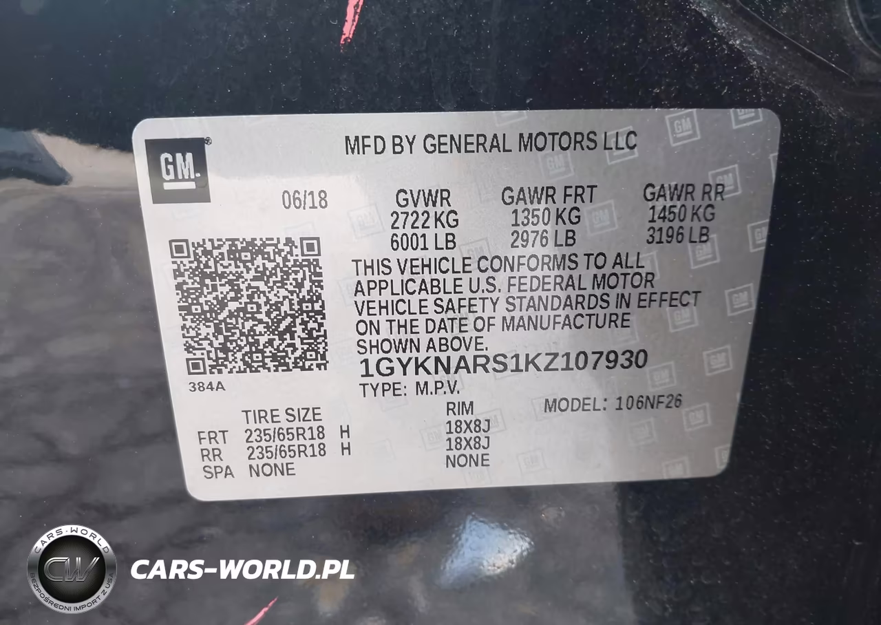 2019 Cadillac Xt5 Standard VIN:1GYKNARS1KZ107930 - 9