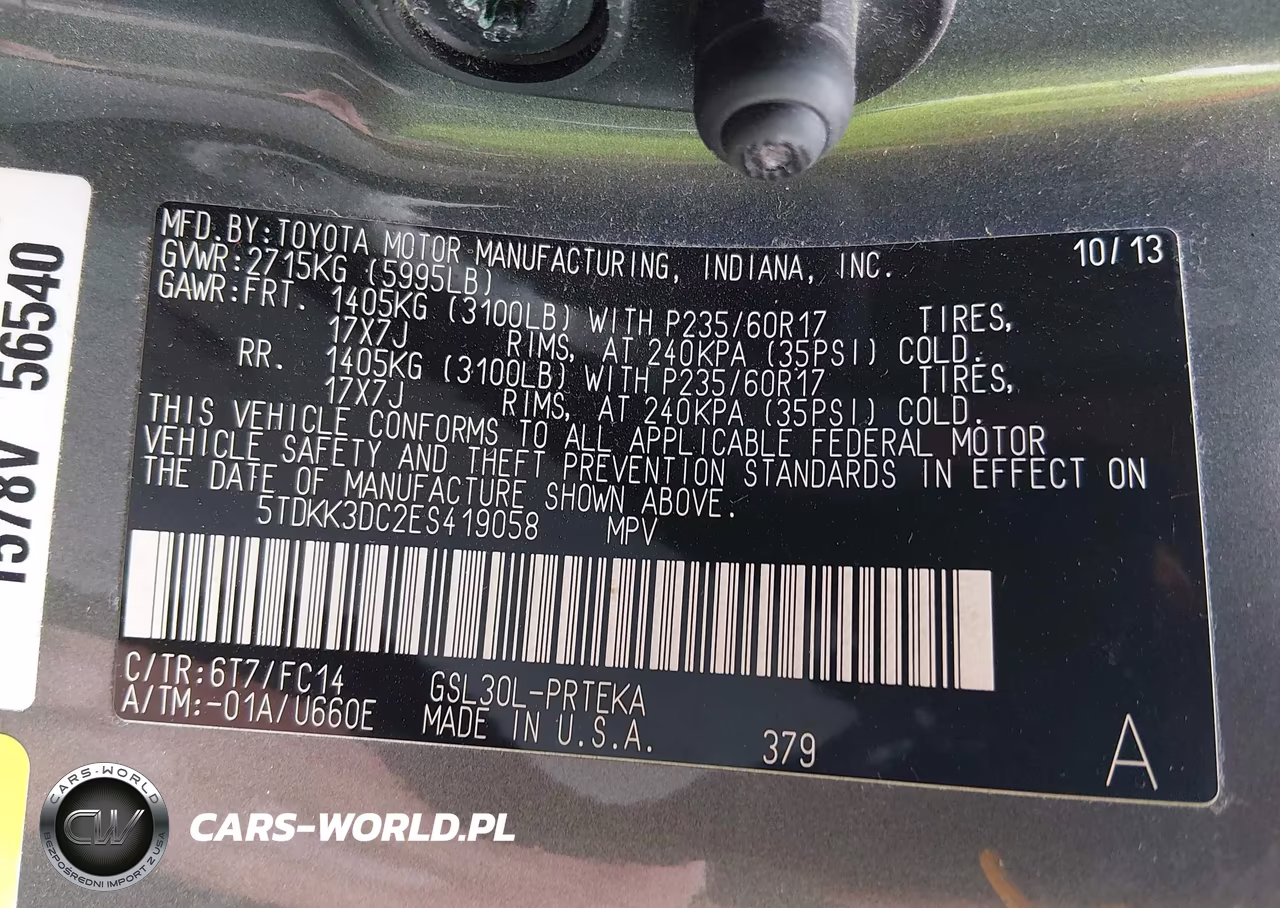 2014 Toyota Sienna Le V6 8 Passenger VIN:5TDKK3DC2ES419058 - 9
