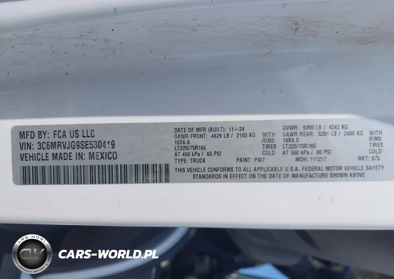 2025 Ram Promaster 3500 VIN:3C6MRVJG9SE530419 - 9