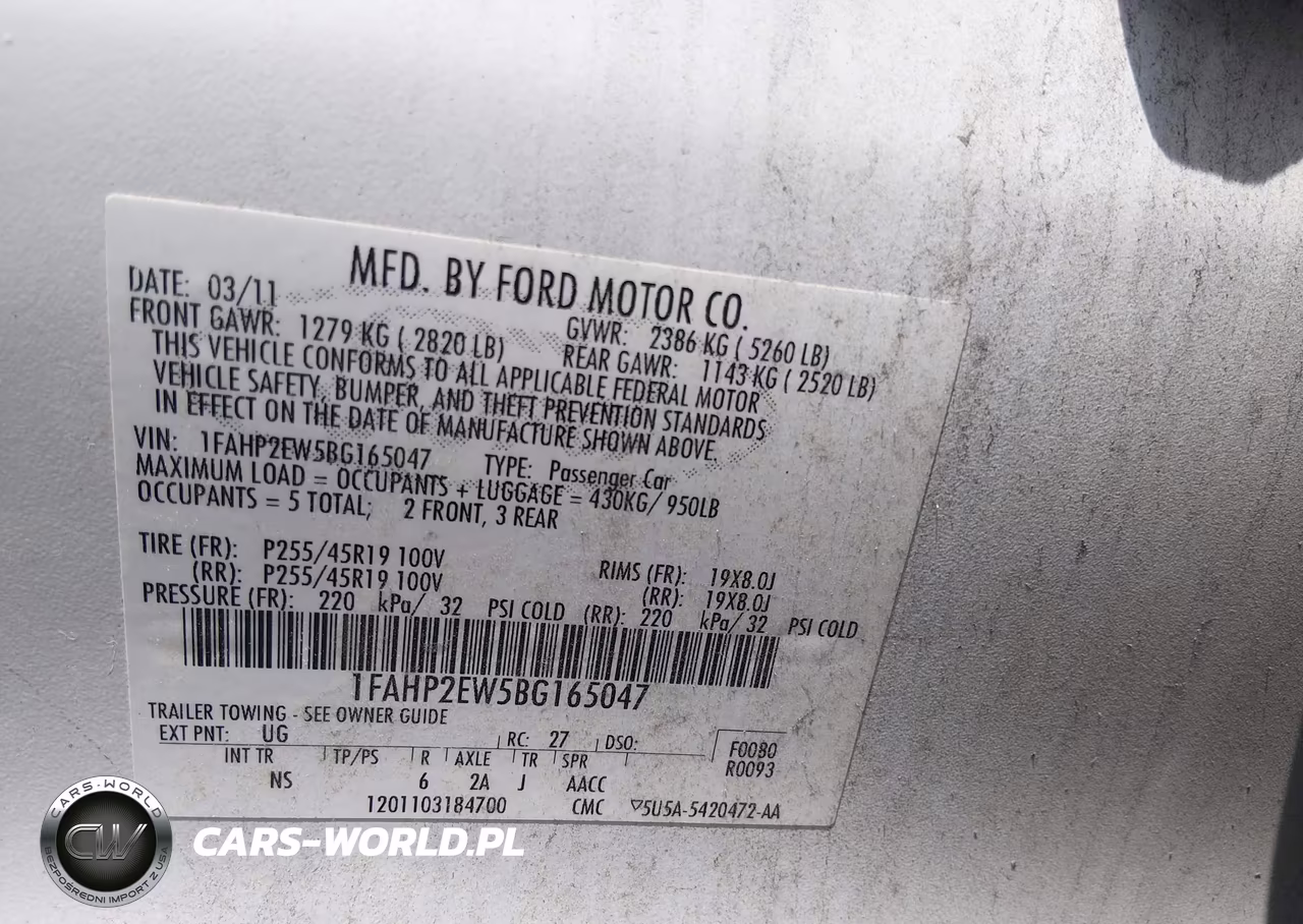 2011 Ford Taurus Sel VIN:1FAHP2EW5BG165047 - 9