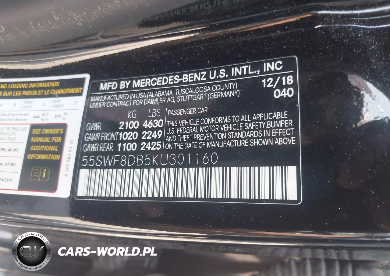 2019 Mercedes-Benz C 300 VIN:55SWF8DB5KU301160 - 9