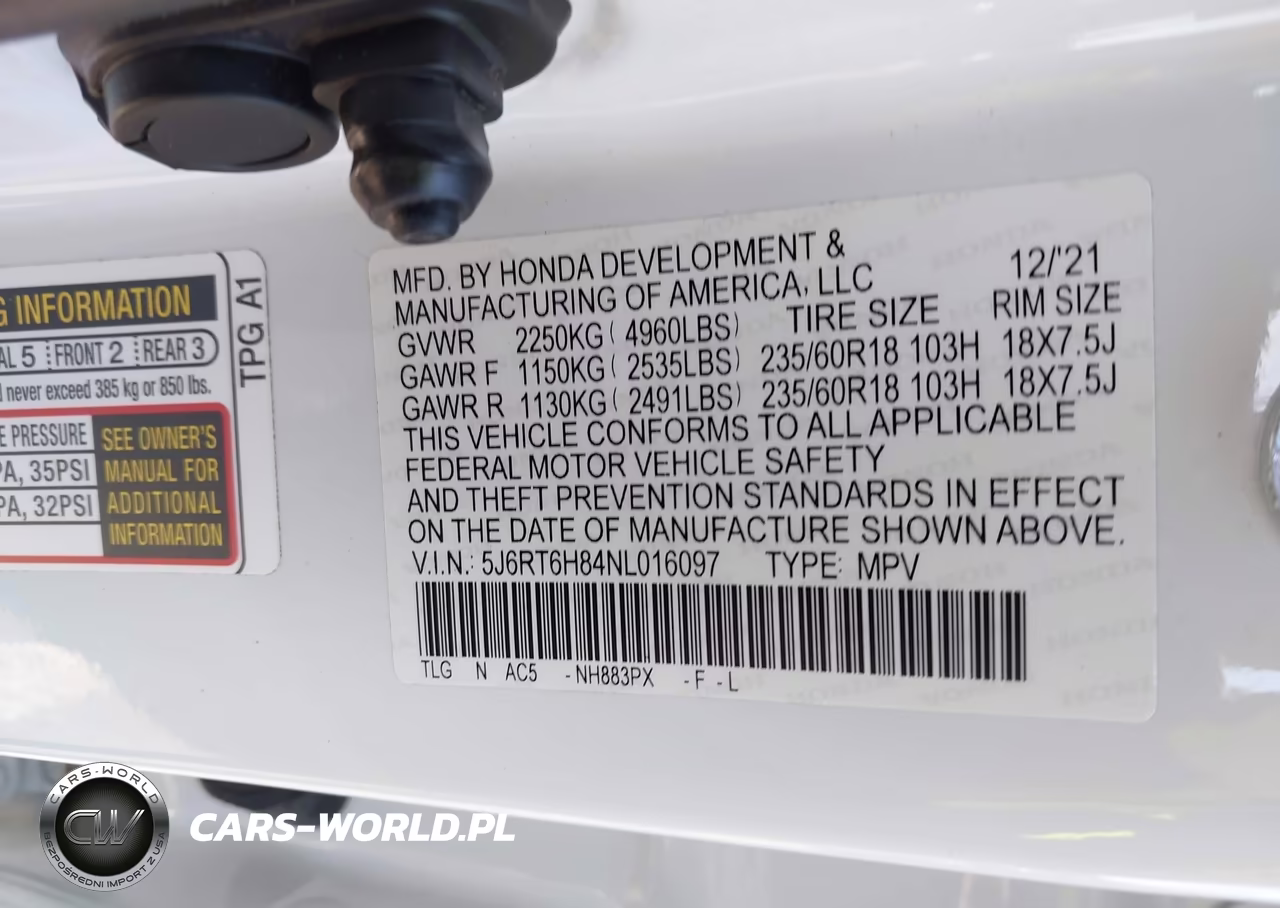 2022 Honda Cr-V Hybrid Ex-L VIN:5J6RT6H84NL016097 - 9