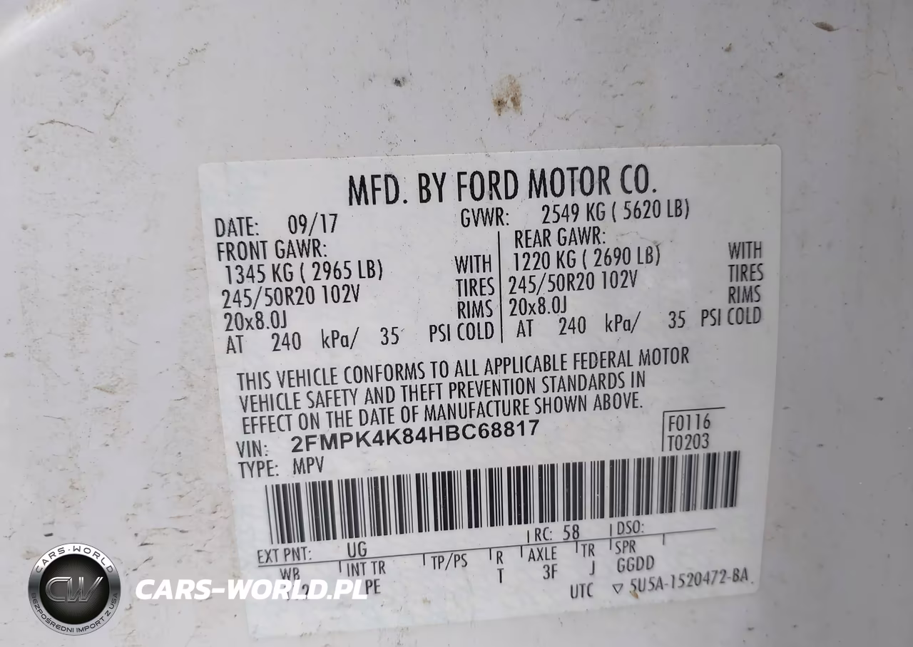 2017 Ford Edge Titanium VIN:2FMPK4K84HBC68817 - 9