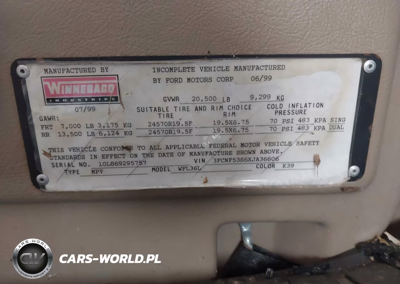 1999 Ford F550 Super Duty Stripped Chass VIN:3FCNF53S6XJA36606 - 9
