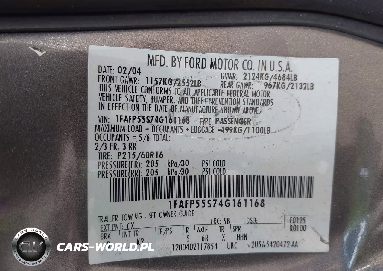 2004 Ford Taurus Ses VIN:1FAFP55S74G161168 - 9