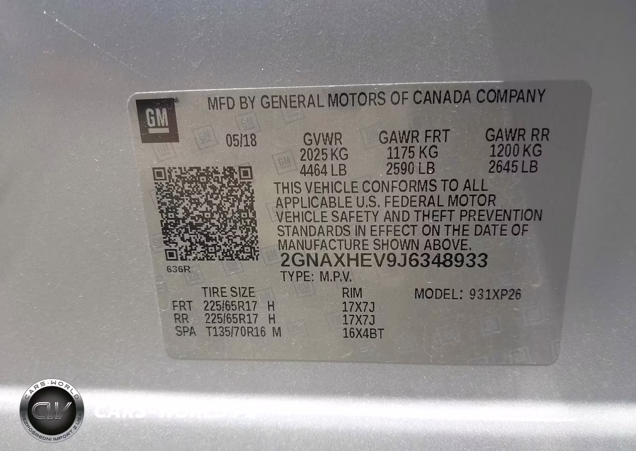 2018 Chevrolet Equinox Ls VIN:2GNAXHEV9J6348933 - 9