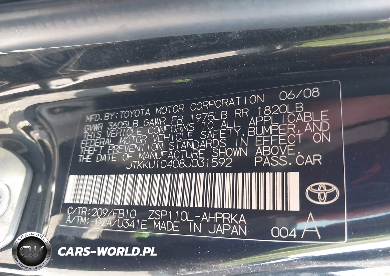 2008 Scion Xd VIN:JTKKU10408J031592 - 9