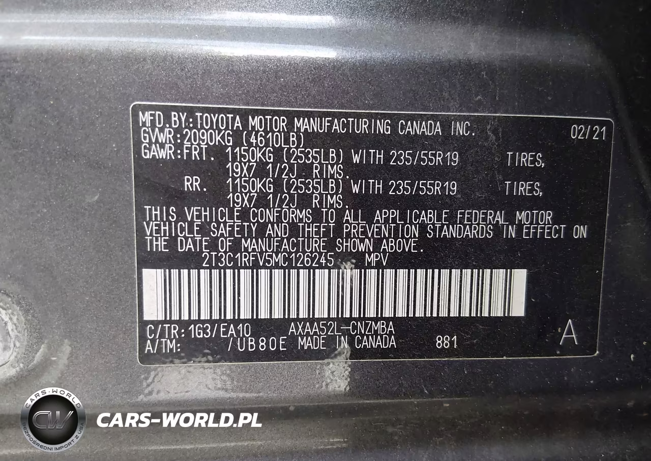 2021 Toyota Rav4 Xle Premium VIN:2T3C1RFV5MC126245 - 9