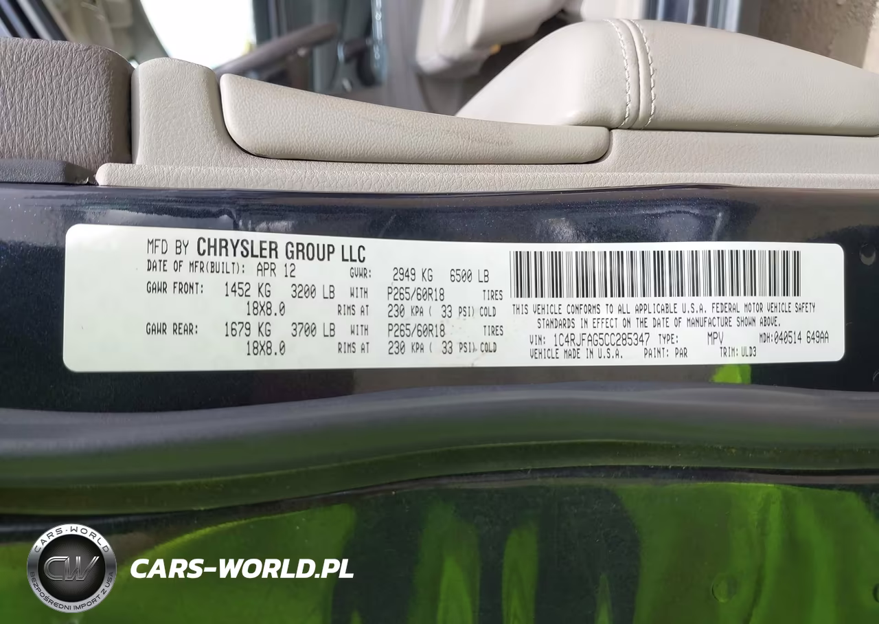 2012 Jeep Grand Cherokee Laredo VIN:1C4RJFAG5CC285347 - 9