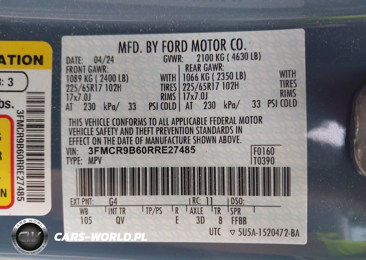 2024 Ford Bronco Sport Big Bend VIN:3FMCR9B60RRE27485 - 9