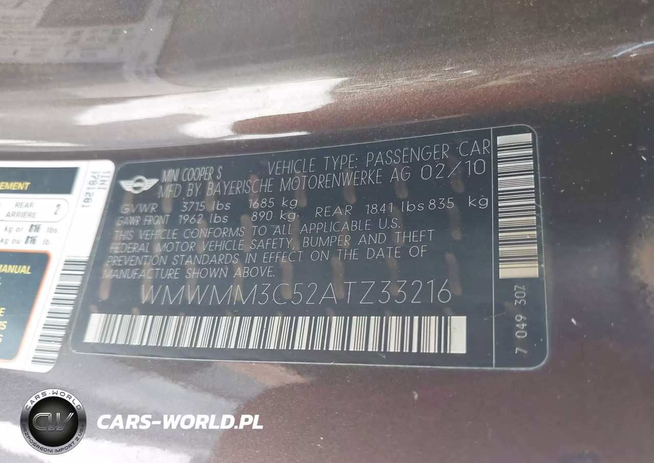 2010 Mini Cooper S Clubman VIN:WMWMM3C52ATZ33216 - 9