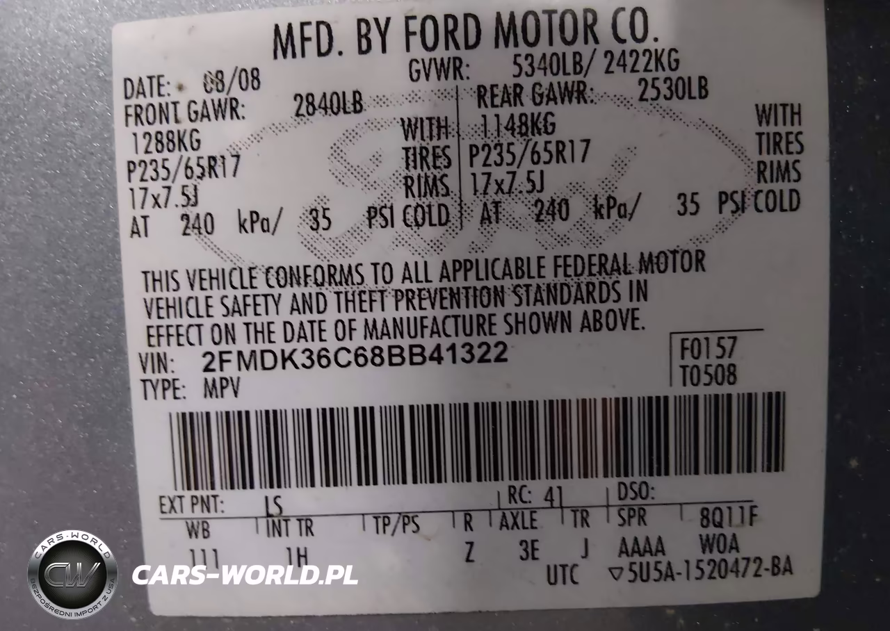 2008 Ford Edge Se VIN:2FMDK36C68BB41322 - 9