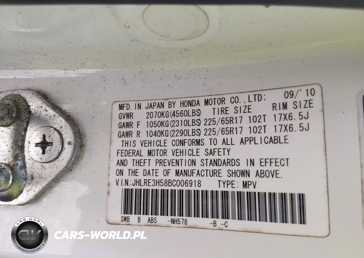 2011 Honda Cr-V Ex VIN:JHLRE3H58BC006918 - 9