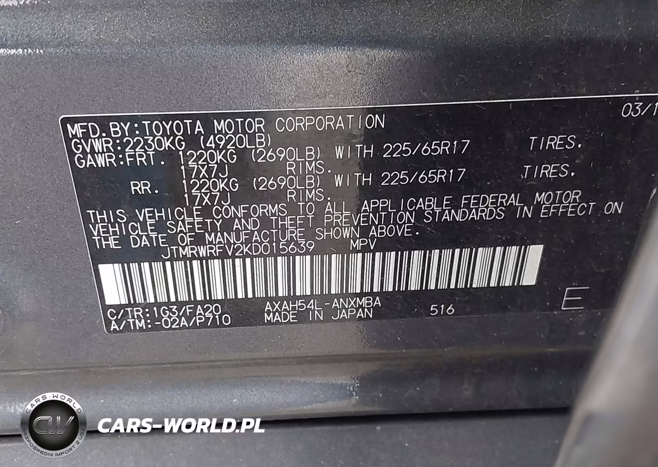 2019 Toyota Rav4 Hybrid Xle VIN:JTMRWRFV2KD015639 - 9