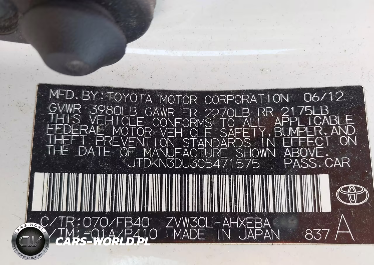 2012 Toyota Prius Two VIN:JTDKN3DU3C5471575 - 9