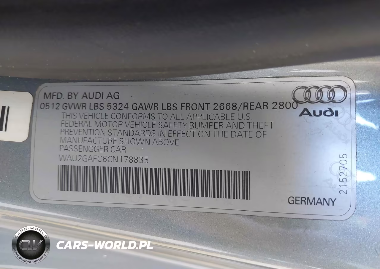 2012 Audi A7 3.0 Prestige VIN:WAU2GAFC6CN178835 - 9