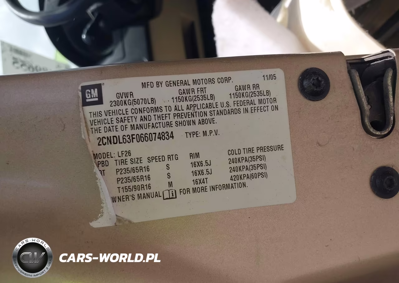 2006 Chevrolet Equinox Lt VIN:2CNDL63F066074834 - 9