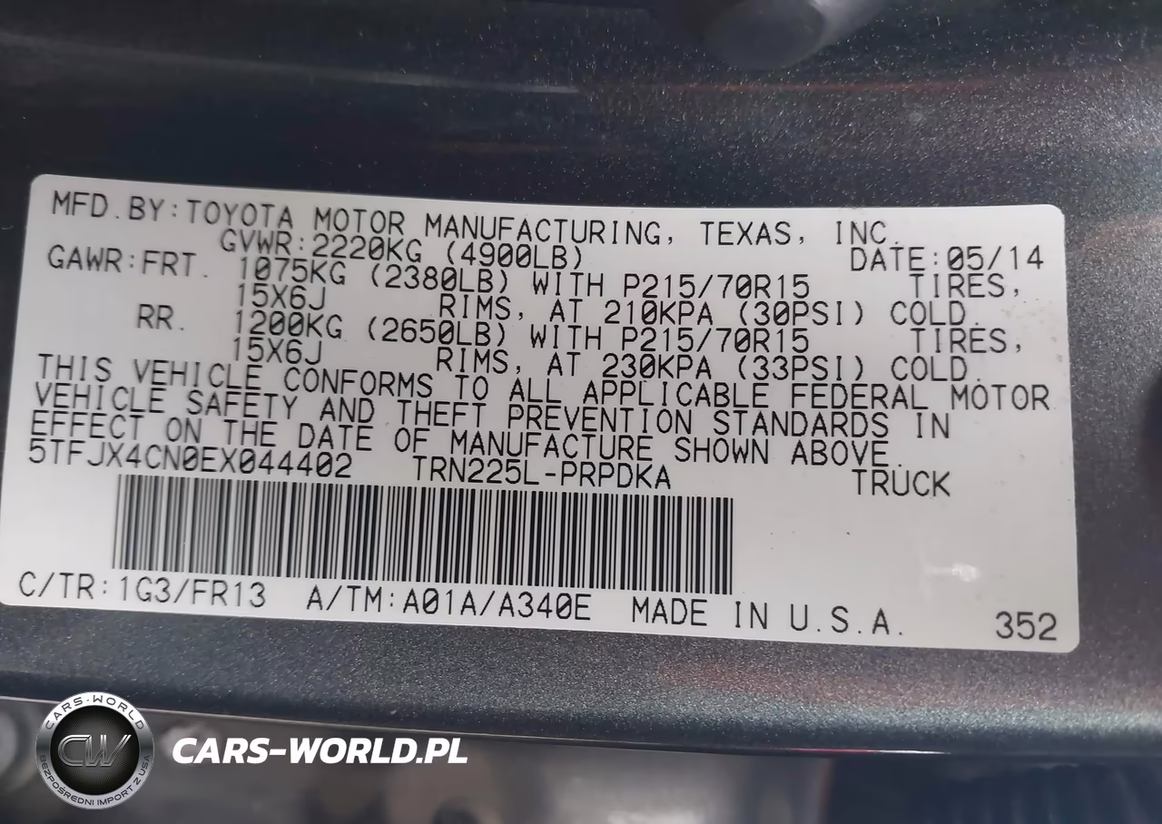 2014 Toyota Tacoma VIN:5TFJX4CN0EX044402 - 9