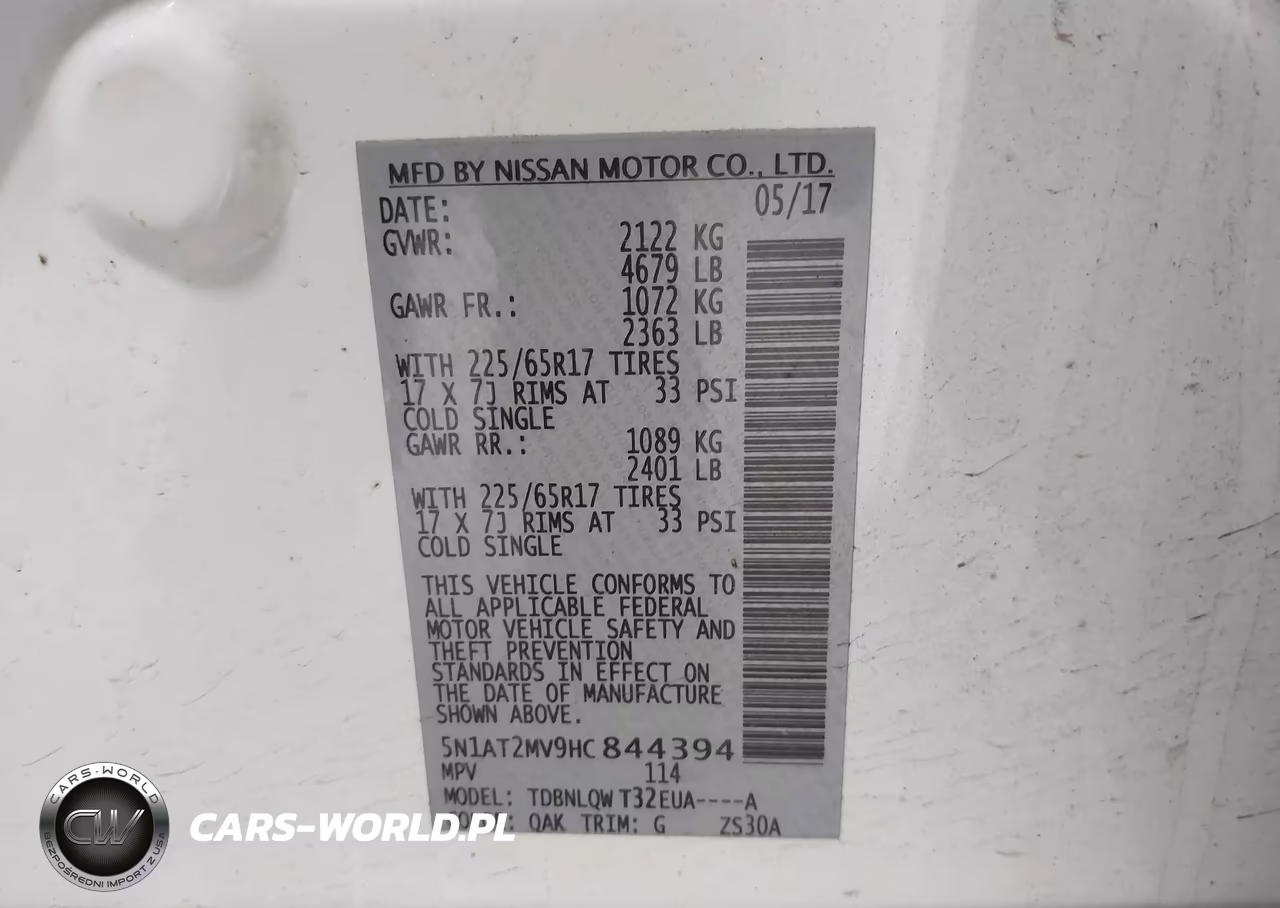 2017 Nissan Rogue Sv VIN:5N1AT2MV9HC844394 - 9