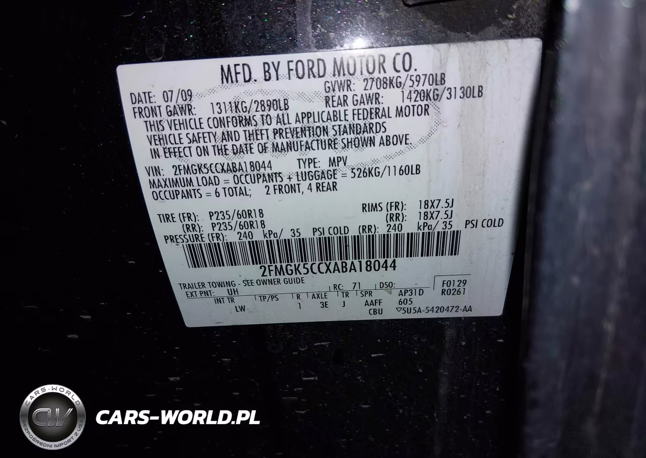 2010 Ford Flex Sel VIN:2FMGK5CCXABA18044 - 9