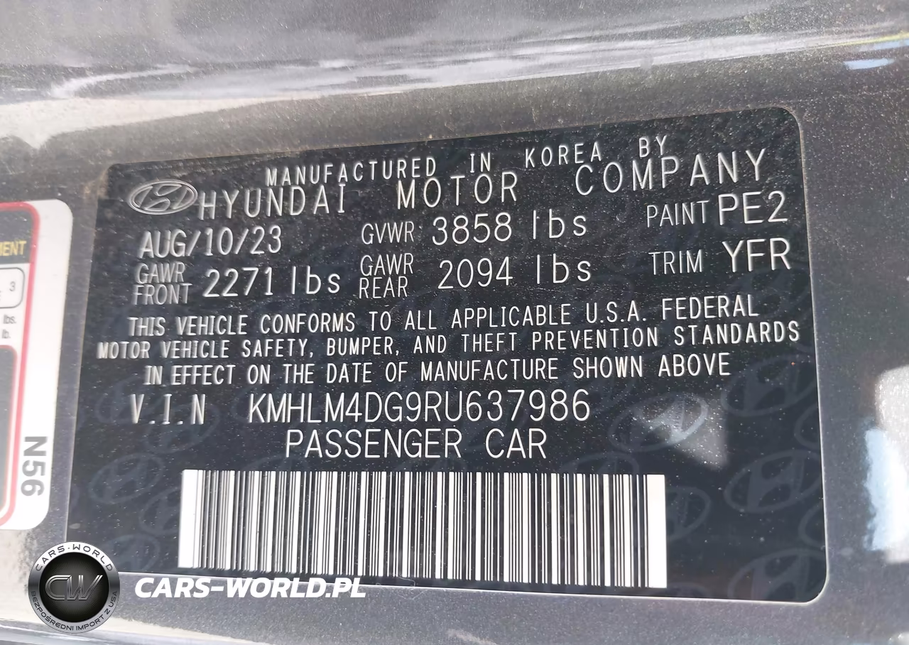 2024 Hyundai Elantra Sel VIN:KMHLM4DG9RU637986 - 9