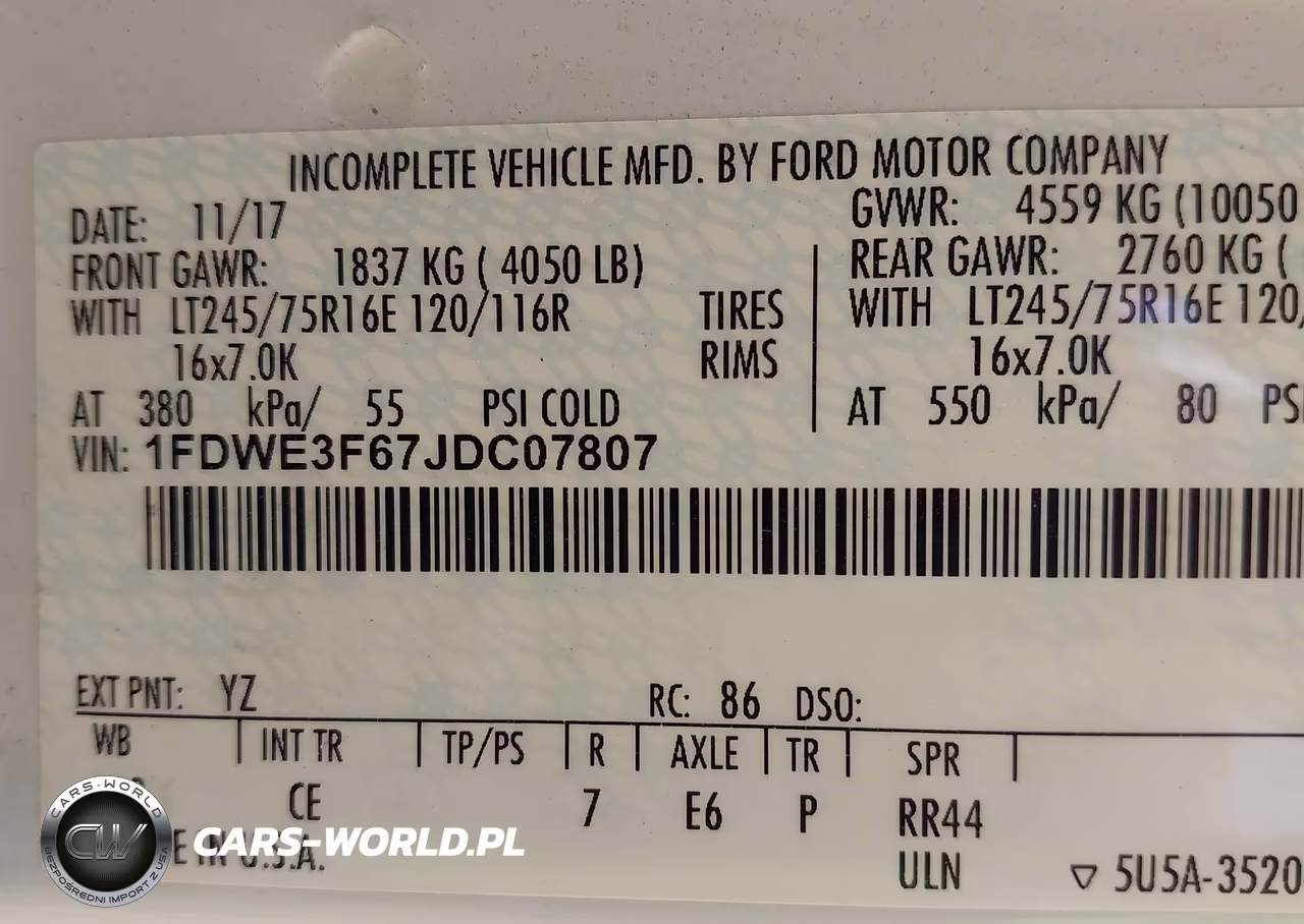 2018 Ford E-350 Cutaway VIN:1FDWE3F67JDC07807 - 8